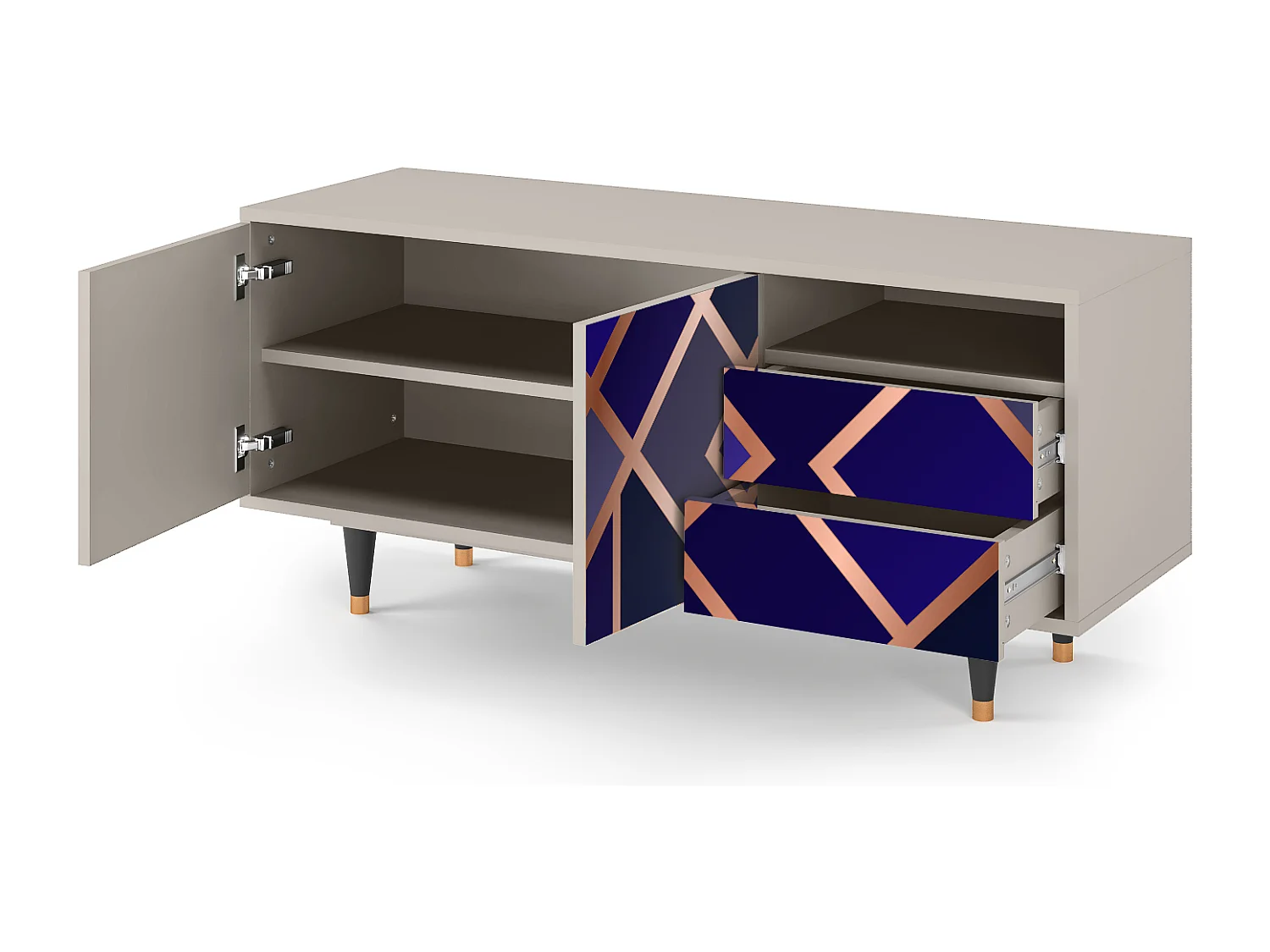 TV-Möbel - 125х56х41 cm - T7 - Aquamarine Getsby, Sand