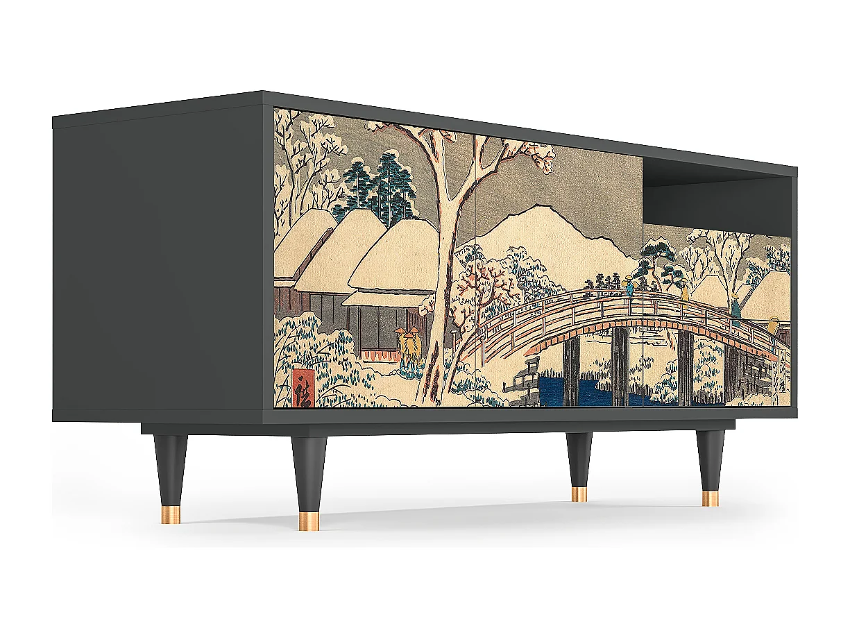 Mueble de TV - 125х56х41 cm - T7 - Katabira River, Antracita