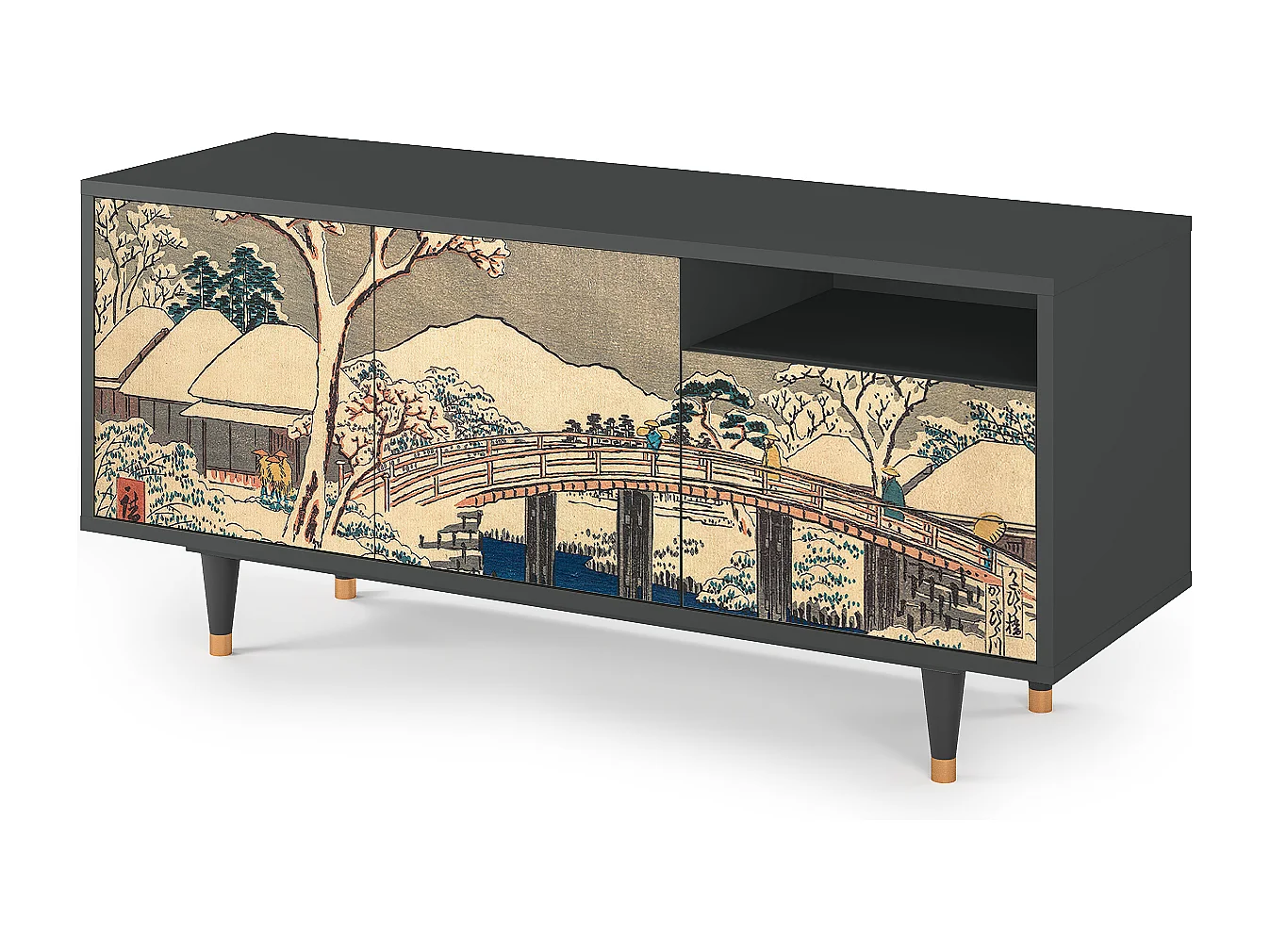 Meuble TV - 125х56х41 cm - T7 - Katabira River, Anthracite