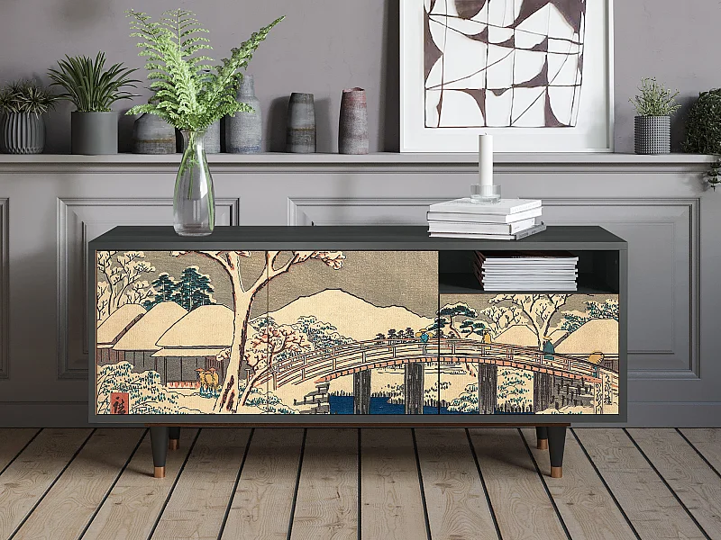 TV-meubel - 125х56х41 cm - T7 - Katabira River, Antraciet