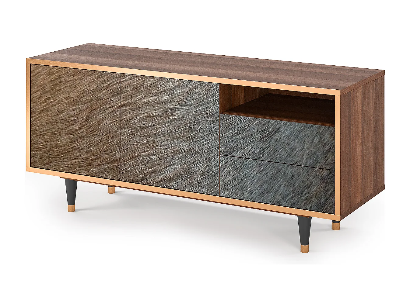 Mueble de TV - 125х56х41 cm - T7 - Peanut Hair, Nogueira