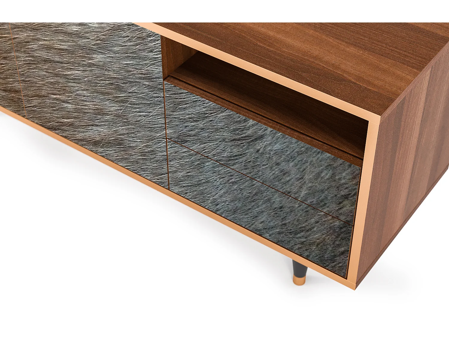 Mueble de TV - 125х56х41 cm - T7 - Peanut Hair, Nogueira