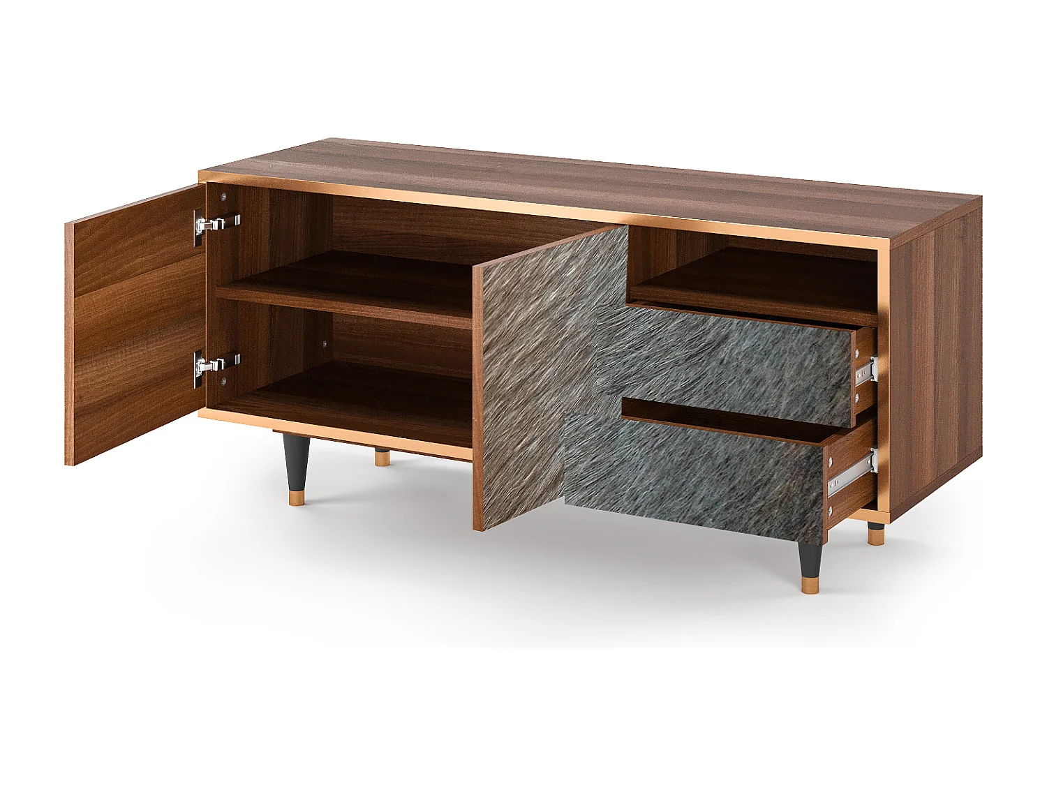 Mueble de TV - 125х56х41 cm - T7 - Peanut Hair, Nogueira