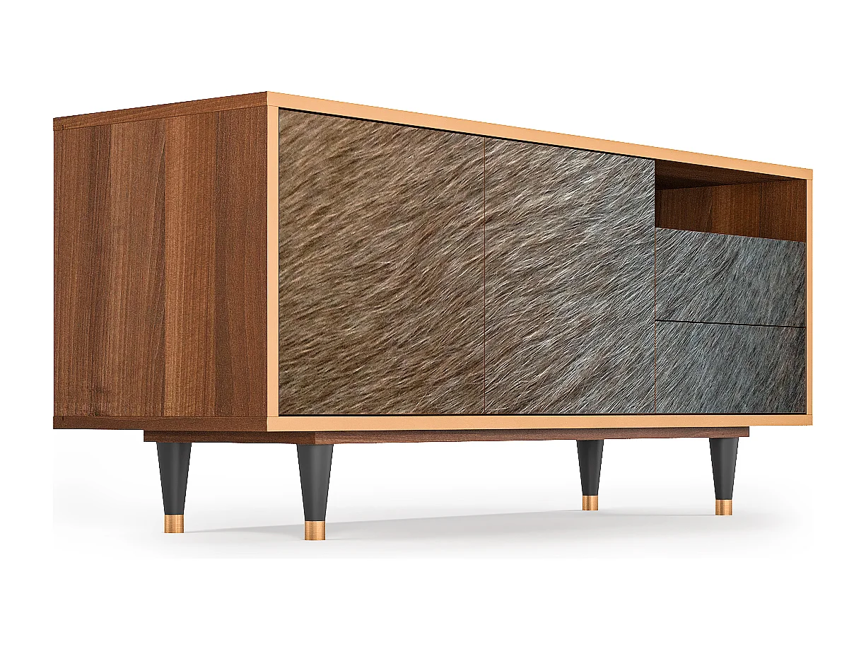 Meuble TV - 125х56х41 cm - T7 - Peanut Hair, Noyer