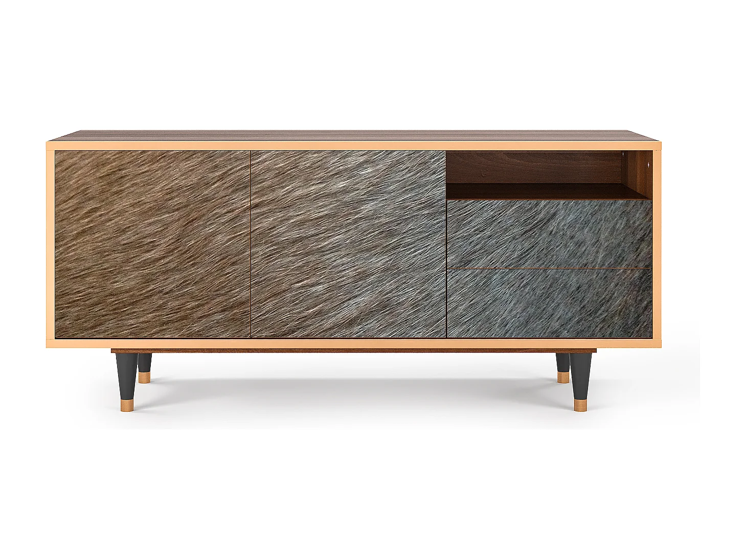 Mobile TV - 125х56х41 cm - T7 - Peanut Hair, Noce