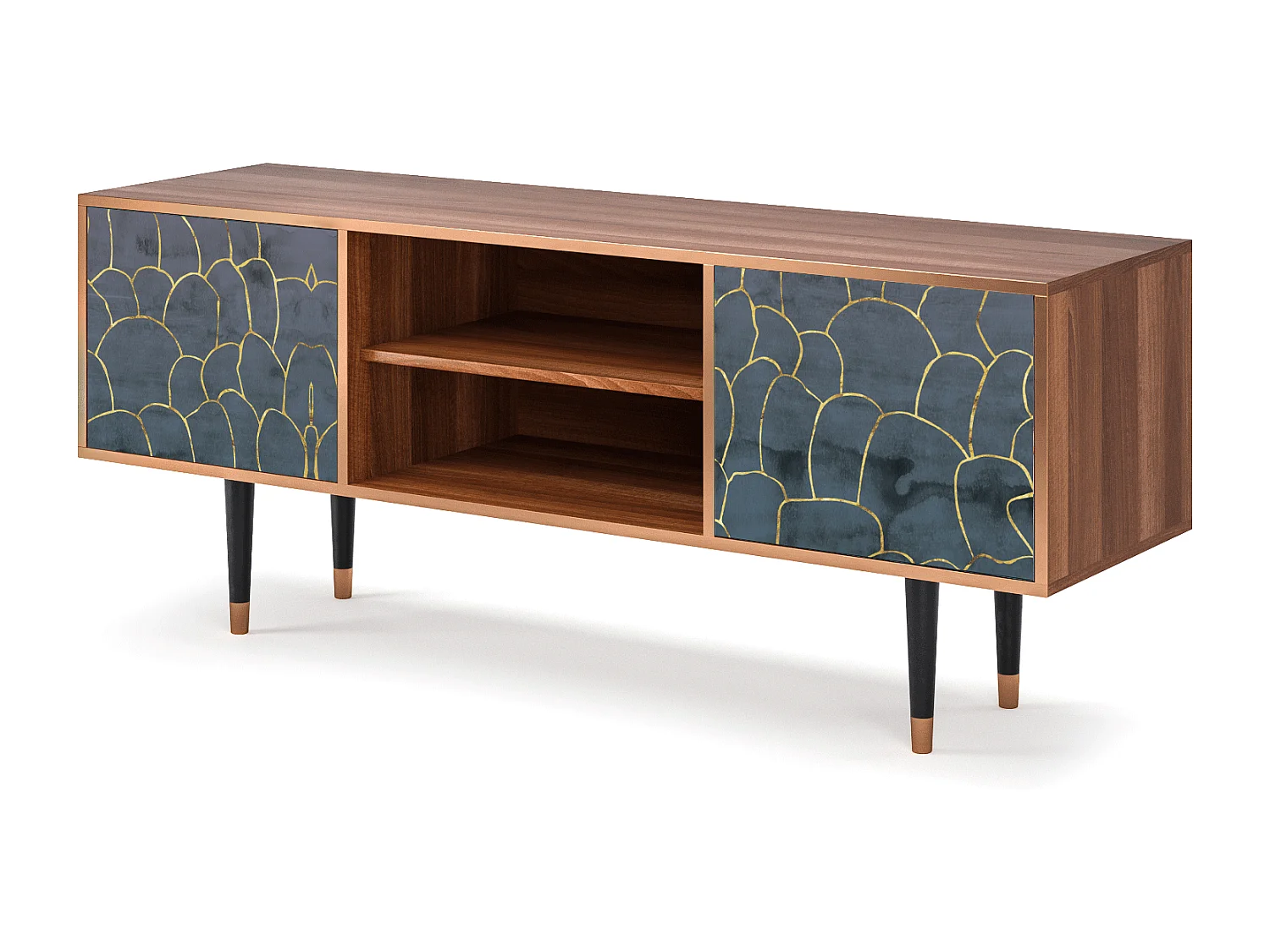 Meuble TV - 170х69х48 cm - T2 - Blue Lagoon, Noyer