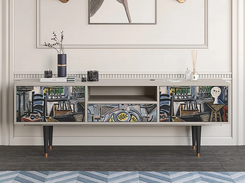 Szafka RTV - 170х59х41 cm - T6 - The Studio , Piaskowy