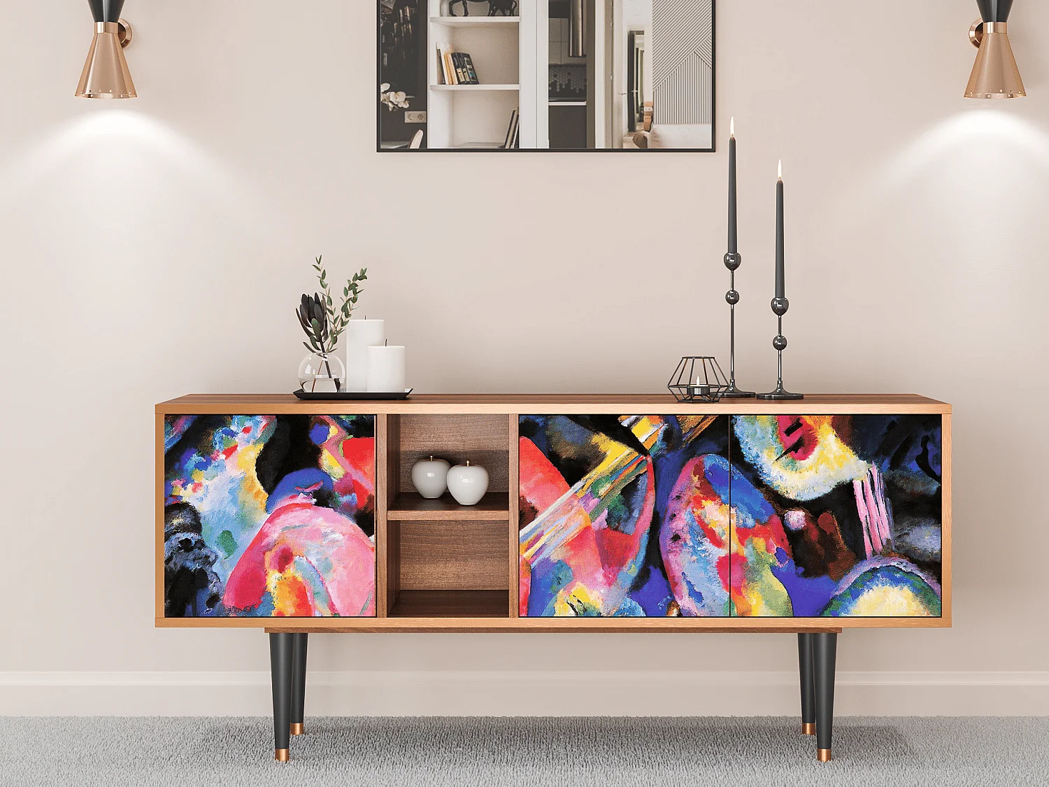 Mobile TV - 150х69х41 cm - T5 - Kandinsky, Noce