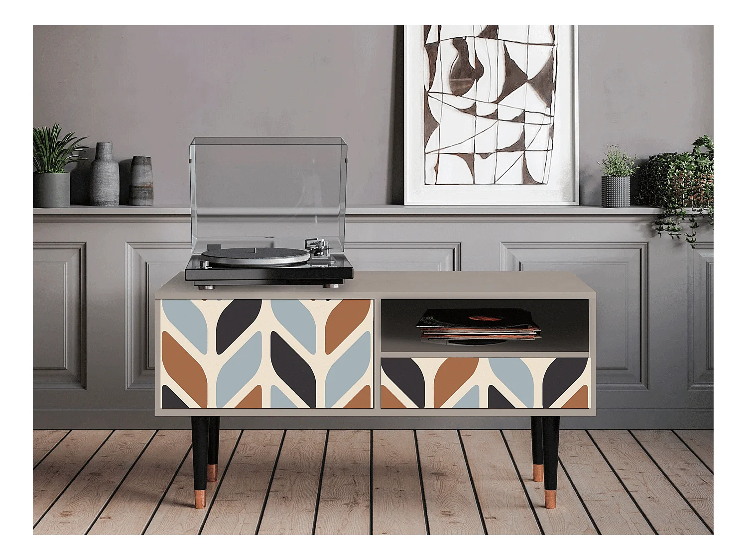 Meuble TV - 115х59х48 cm - T3 - Beige Laure, Sable