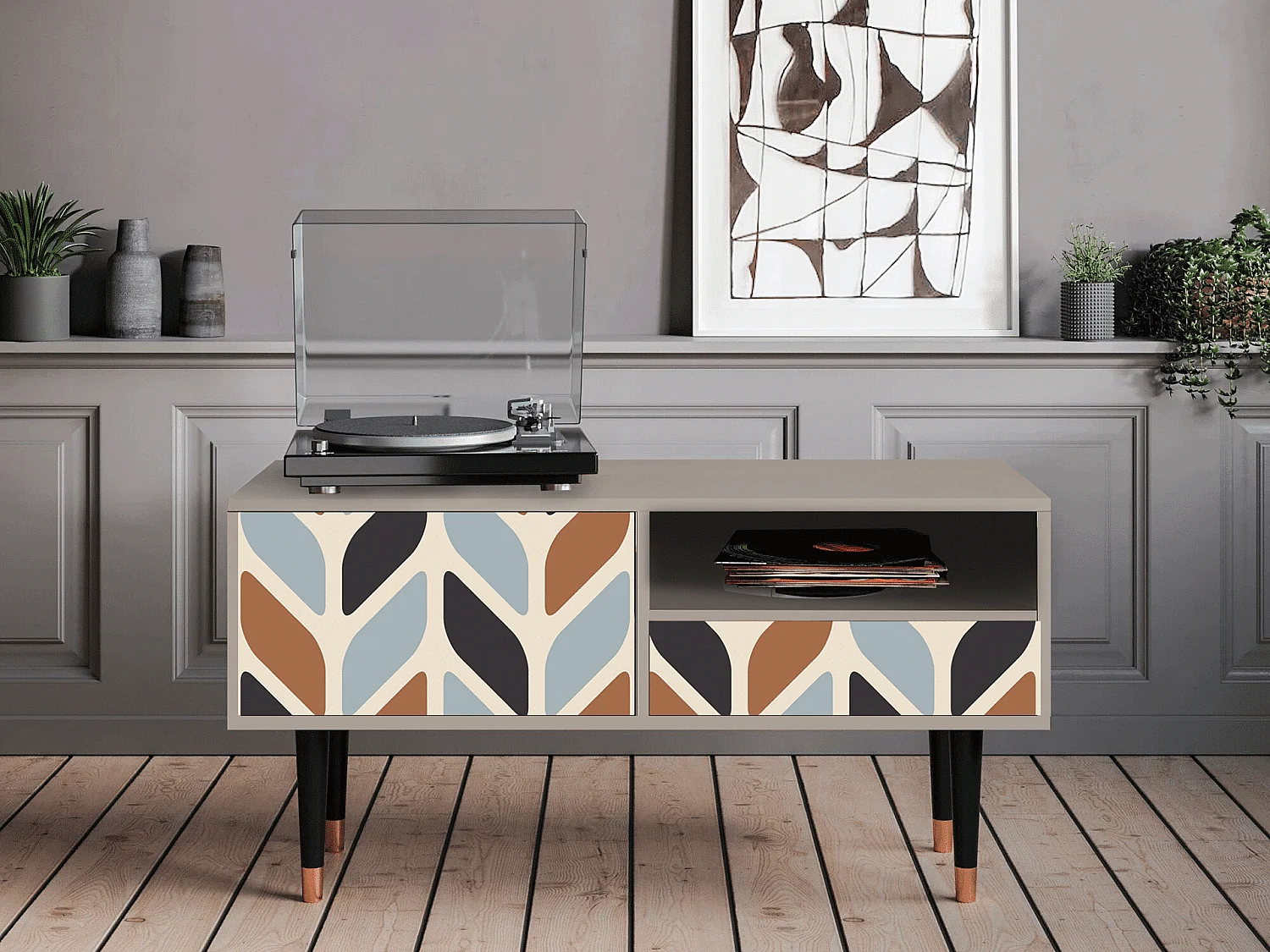 Meuble TV - 115х59х48 cm - T3 - Beige Laure, Sable