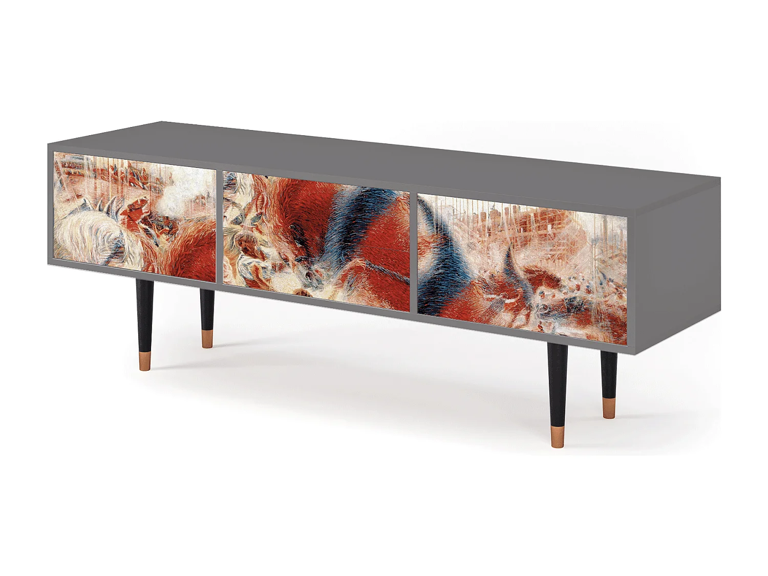 Szafka RTV - 170х59х48 cm - T4 - The City Rises, Szary