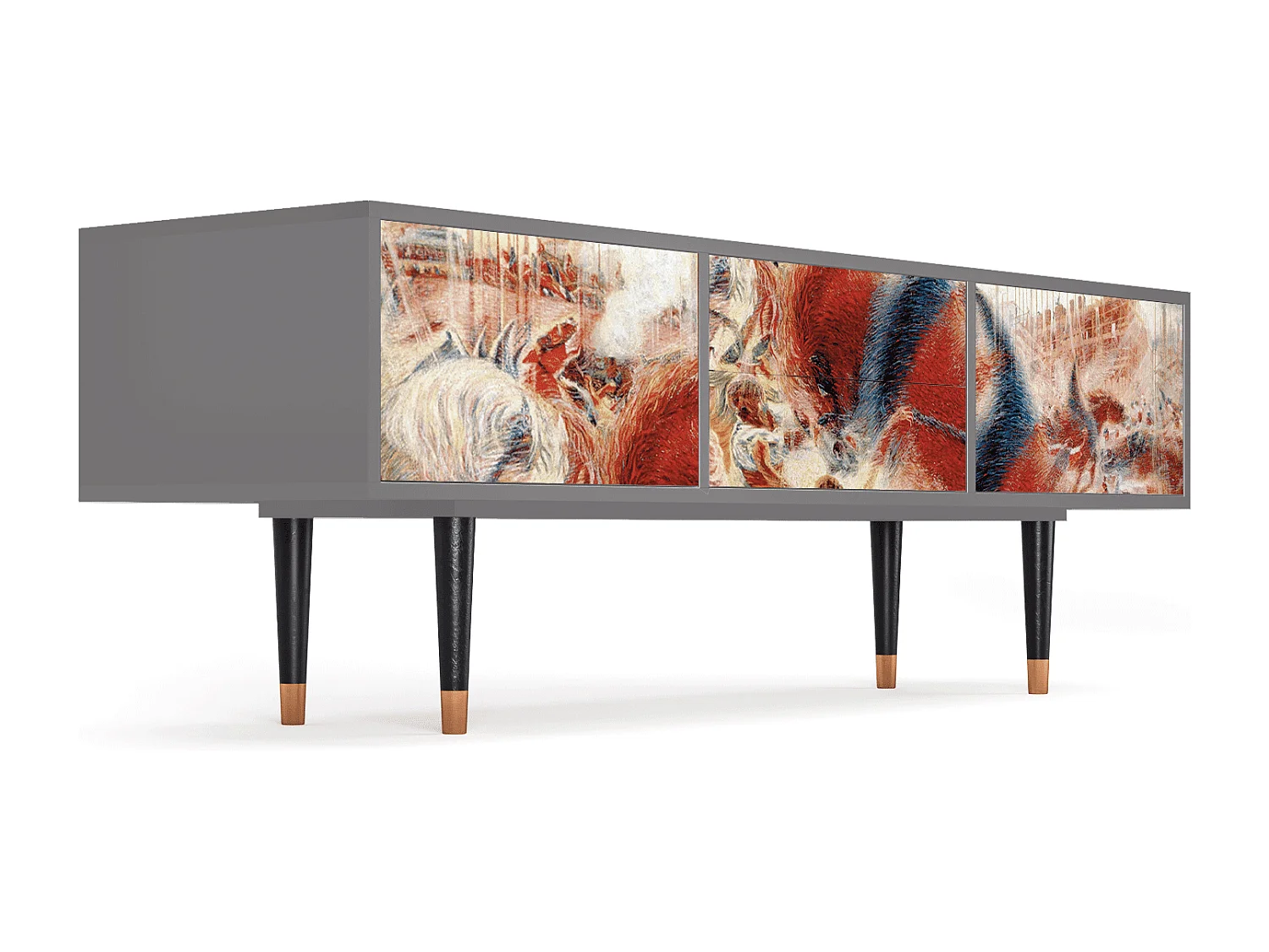 Szafka RTV - 170х59х48 cm - T4 - The City Rises, Szary