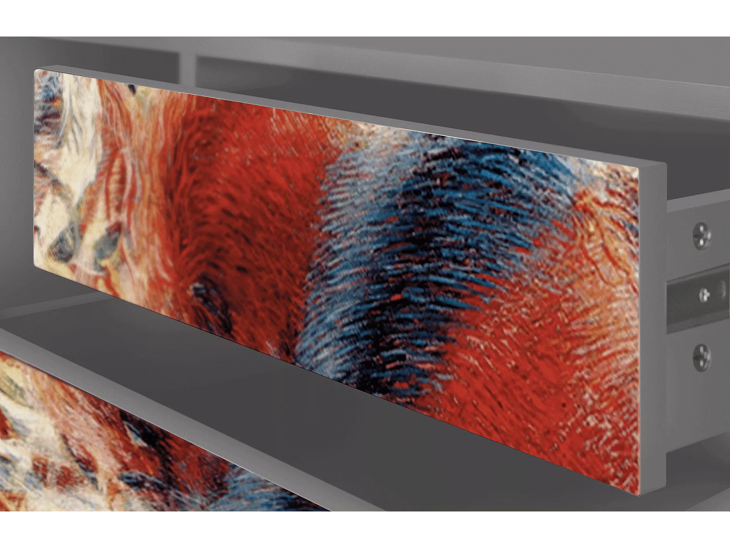 Szafka RTV - 170х59х48 cm - T4 - The City Rises, Szary