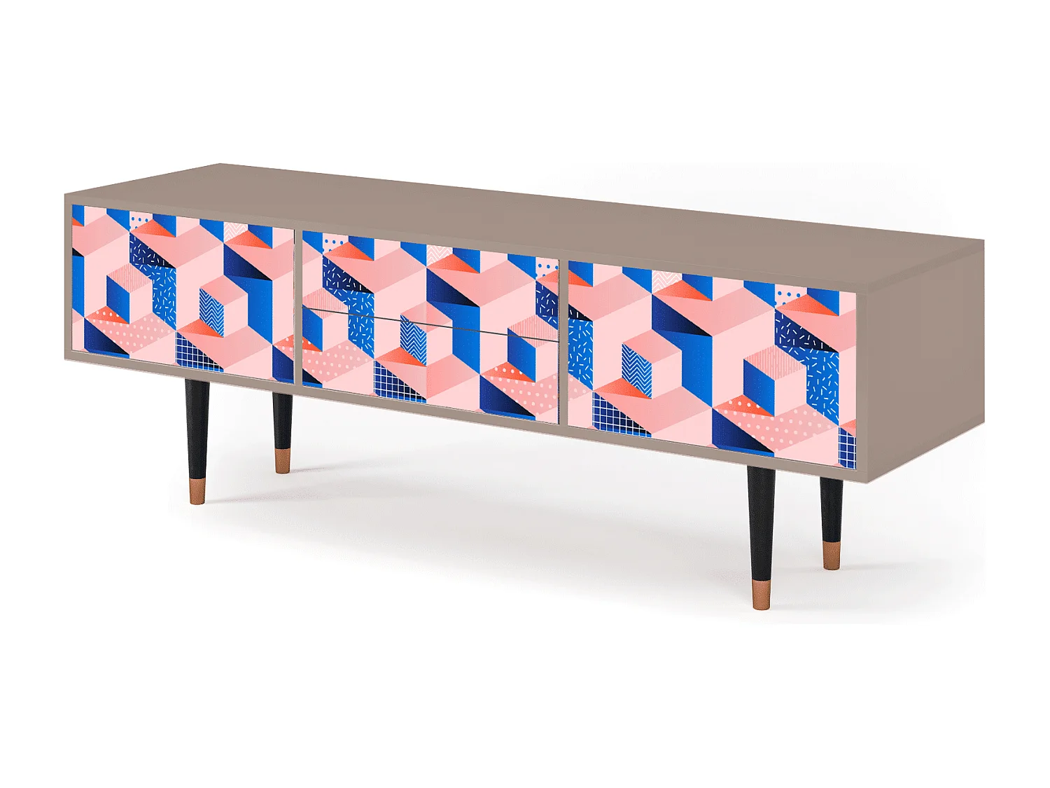 Meuble TV - 170х59х48 cm - T4 - Pinky Squares, Latte