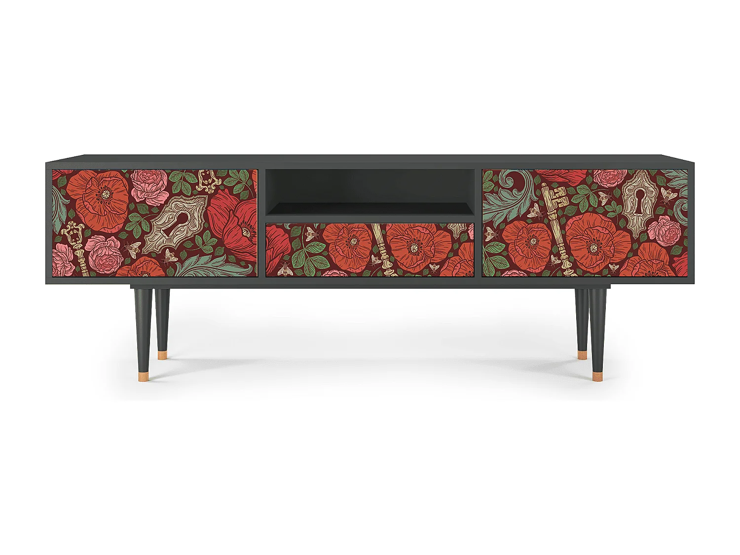 TV-Möbel - 170х59х41 cm - T6 - Poppy Garden, Anthrazit