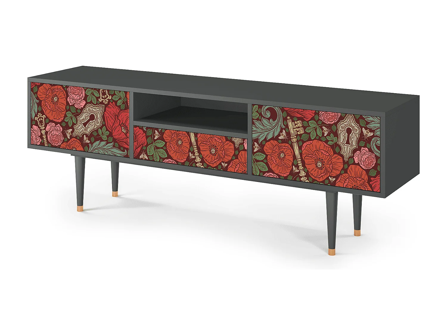 TV-Möbel - 170х59х41 cm - T6 - Poppy Garden, Anthrazit