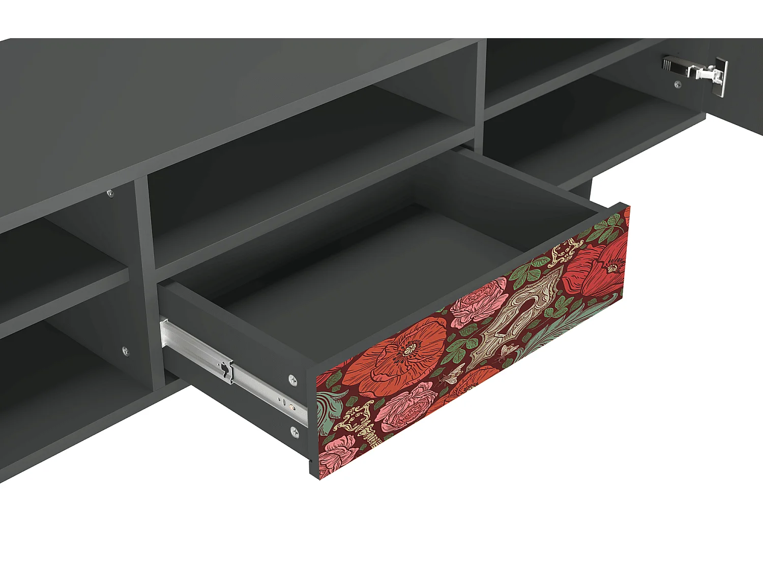 TV-Möbel - 170х59х41 cm - T6 - Poppy Garden, Anthrazit