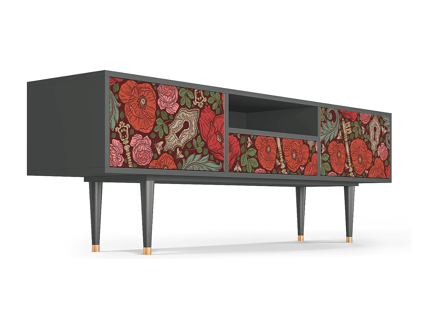 TV-Möbel - 170х59х41 cm - T6 - Poppy Garden, Anthrazit