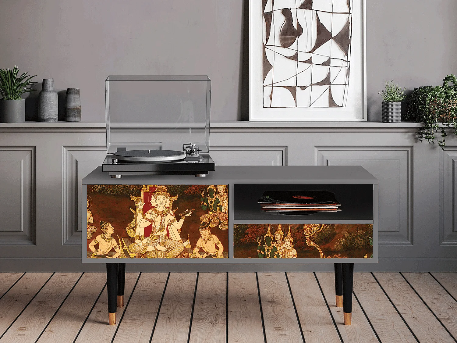 TV-meubel - 115х59х48 cm - T3 - Malyavan, Grijs