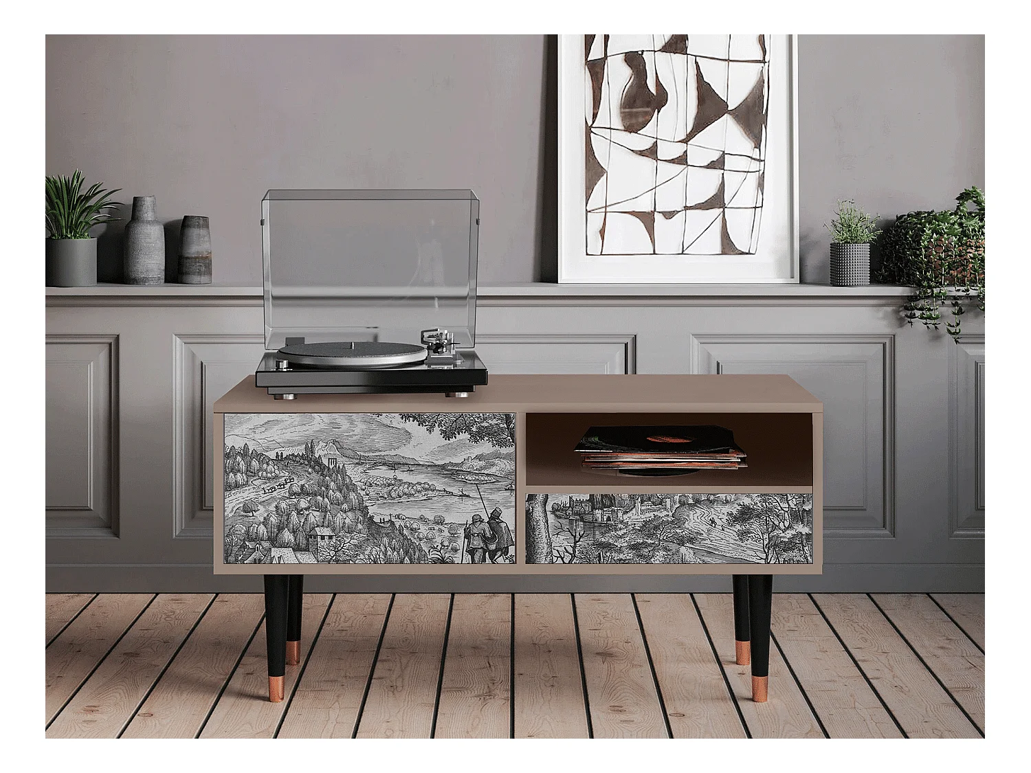 Meuble TV - 115х59х48 cm - T3 - Milites Requiescentes, Latte