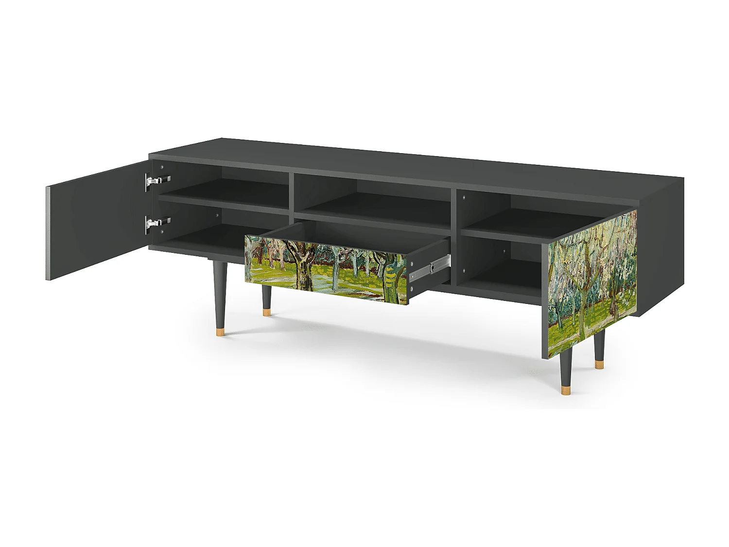 Meuble TV - 170х59х41 cm - T6 - The Blanc Orchard, Anthracite