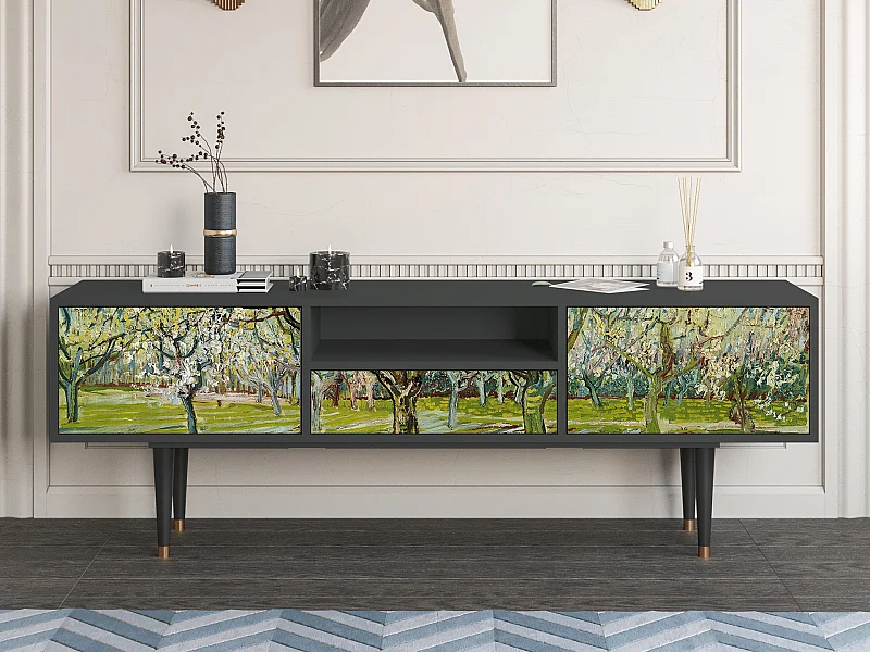 Mobile TV - 170х59х41 cm - T6 - The Bianco Orchard, Antracite