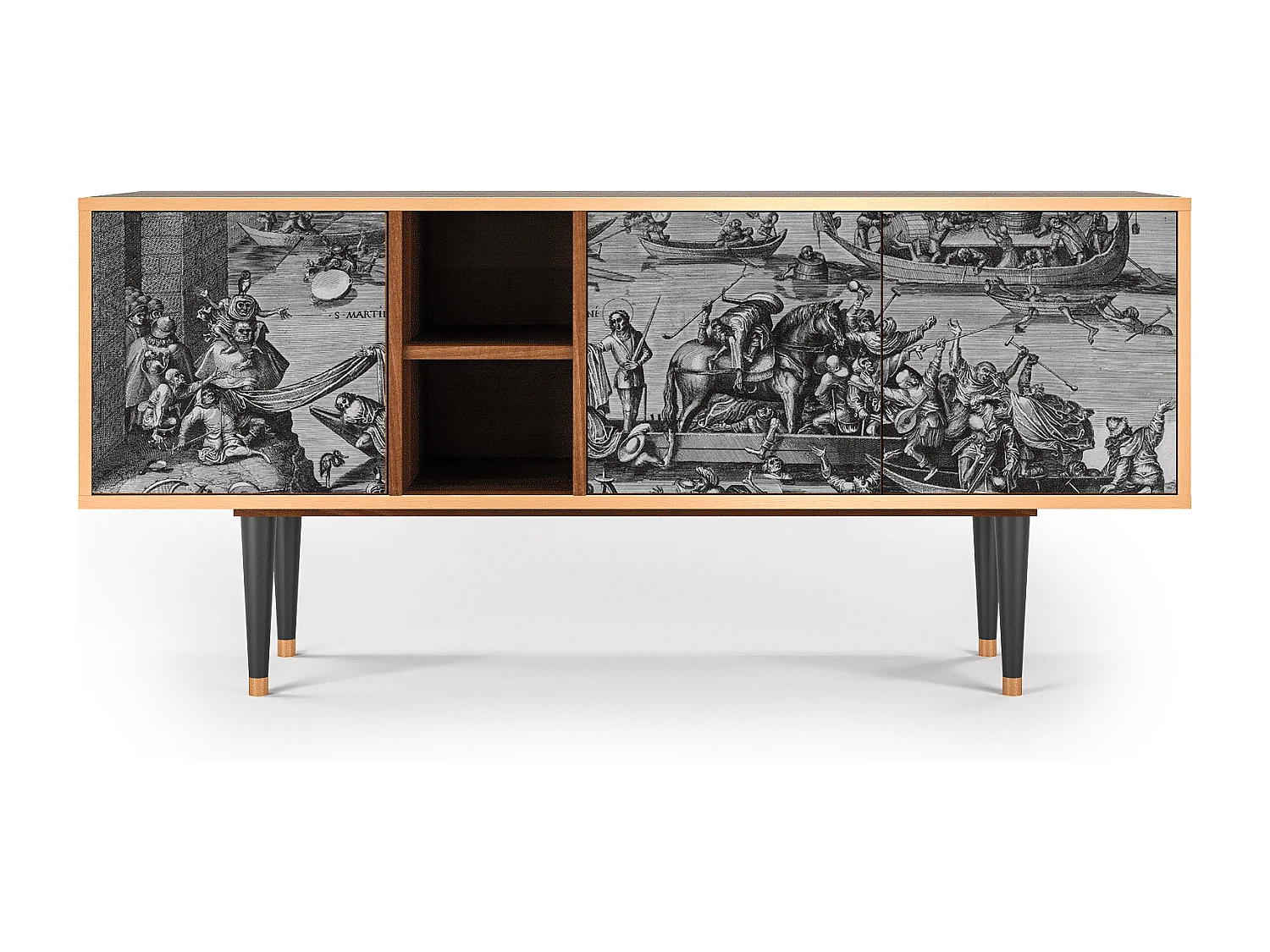 Meuble TV - 150х69х41 cm - T5 - Saint Martin, Noyer