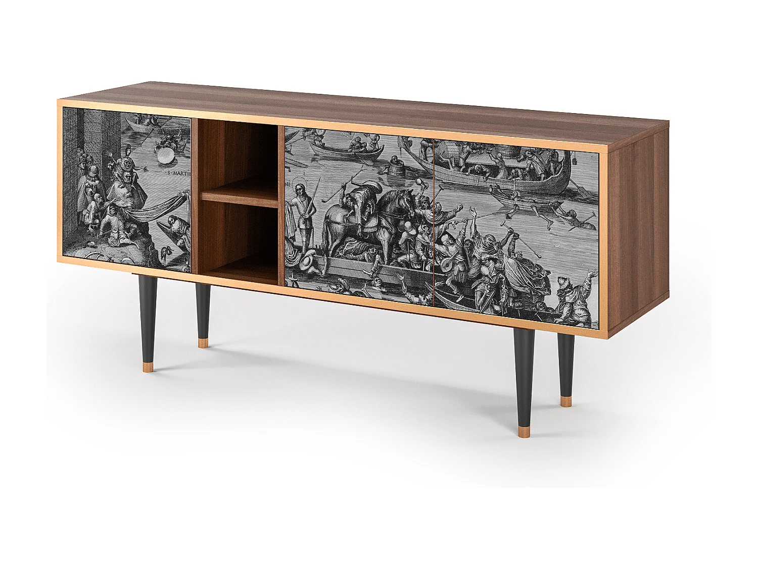 Meuble TV - 150х69х41 cm - T5 - Saint Martin, Noyer