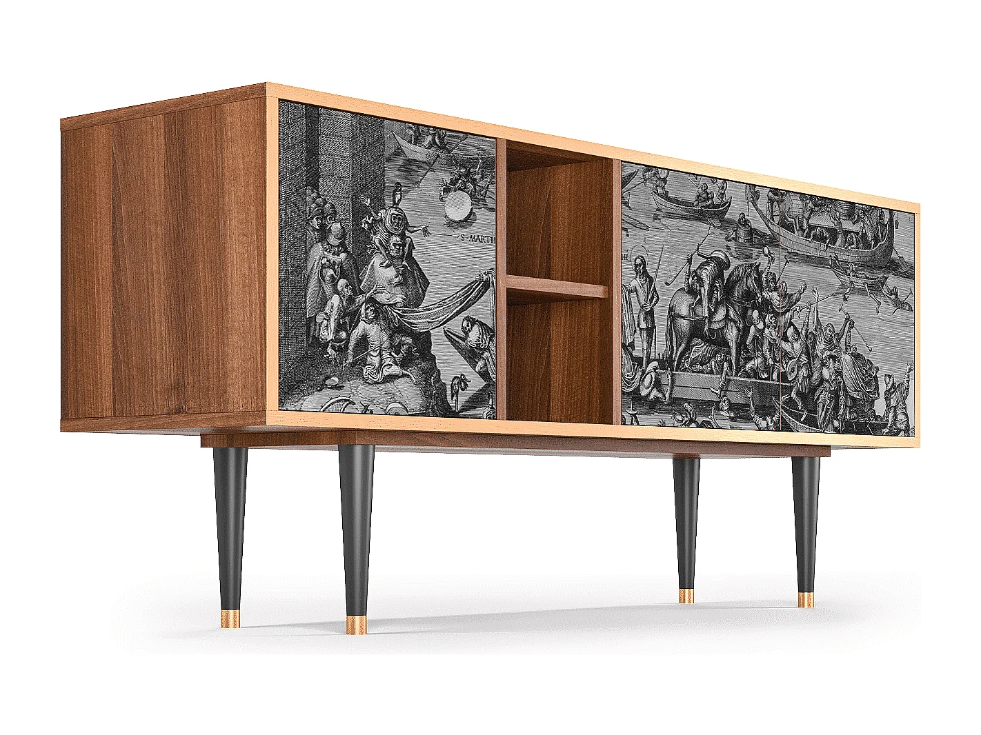 Meuble TV - 150х69х41 cm - T5 - Saint Martin, Noyer