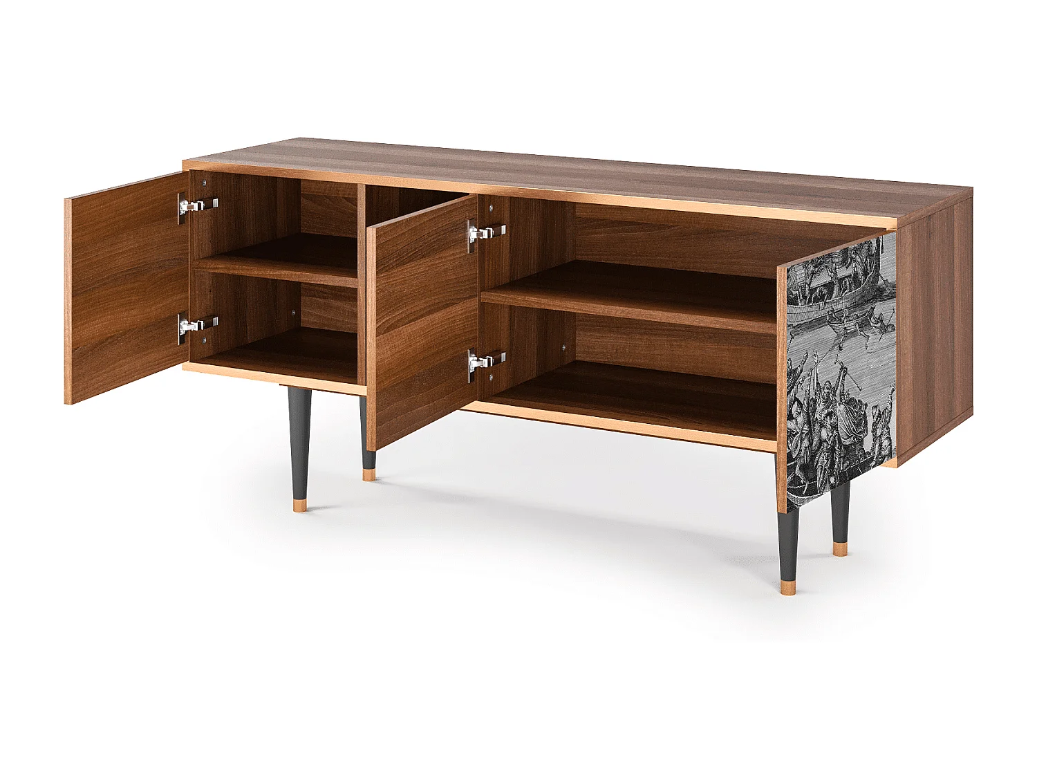 Meuble TV - 150х69х41 cm - T5 - Saint Martin, Noyer