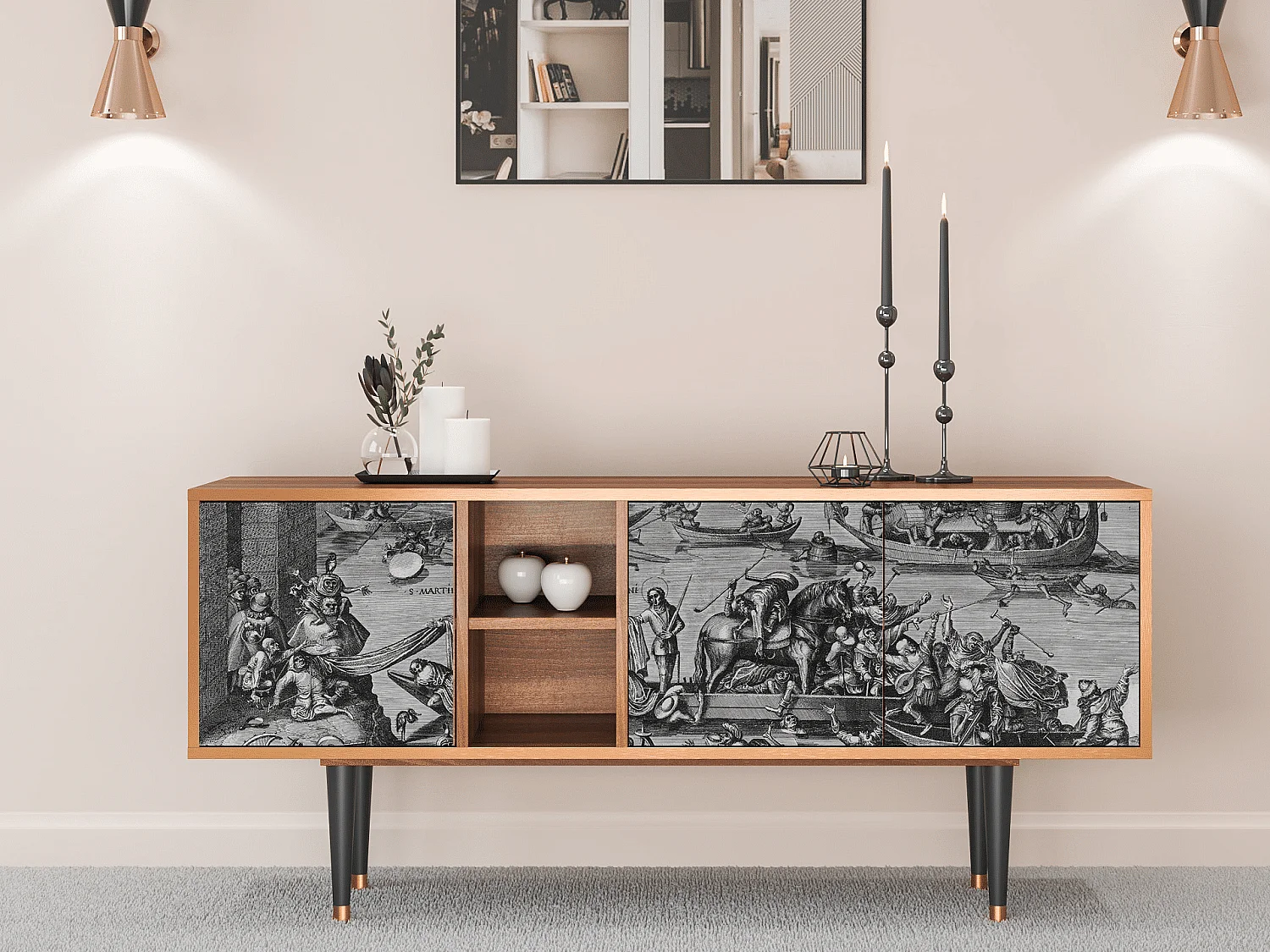 Mobile TV - 150х69х41 cm - T5 - Saint Martin, Noce