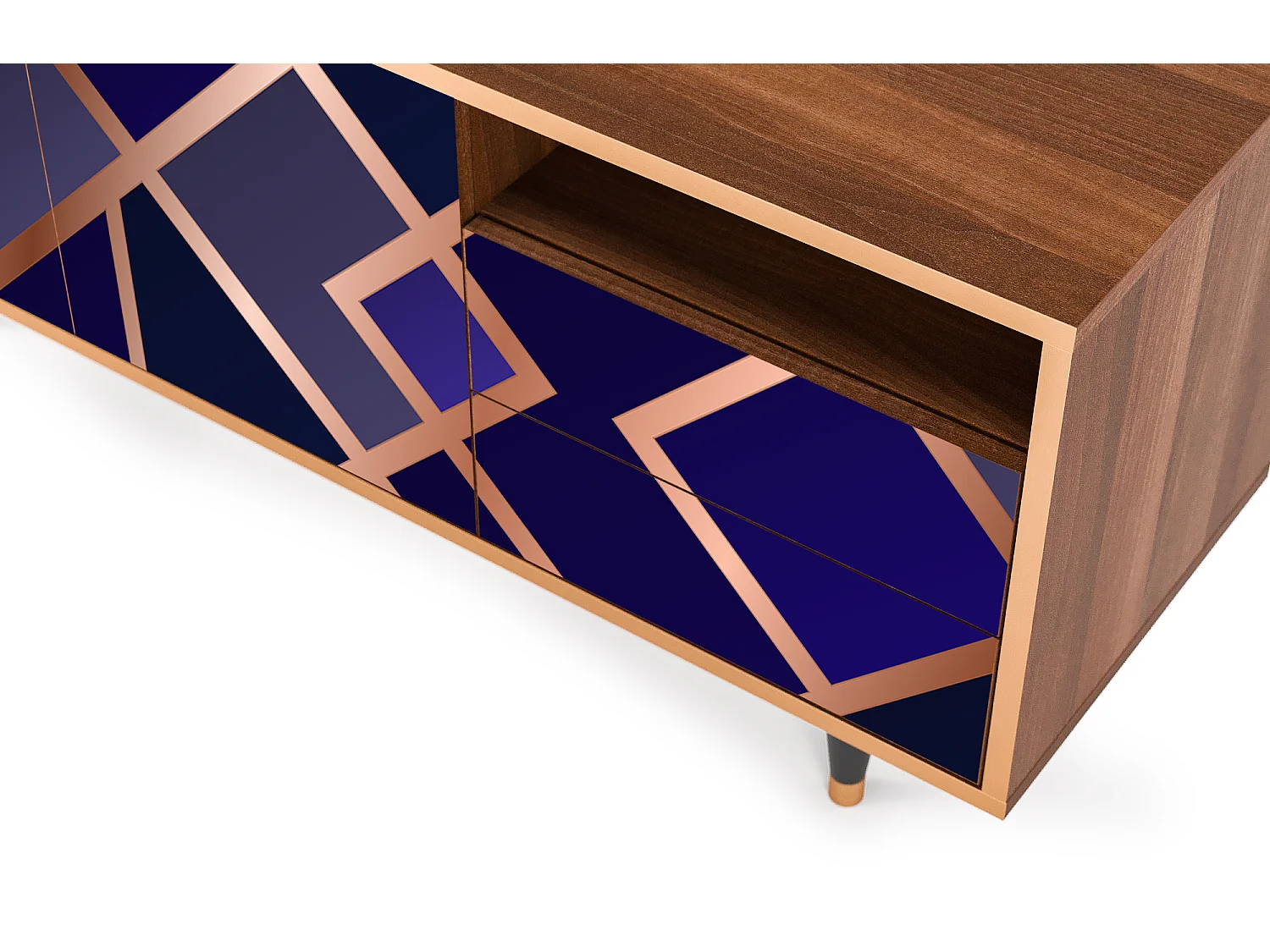 TV-Möbel - 125х56х41 cm - T7 - Aquamarine Getsby, Walnuss