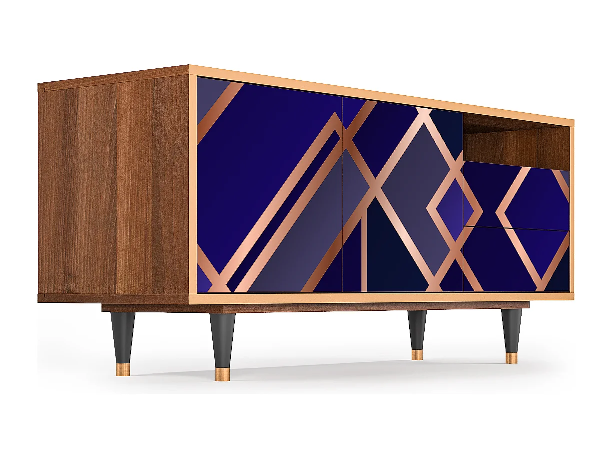 TV-Möbel - 125х56х41 cm - T7 - Aquamarine Getsby, Walnuss