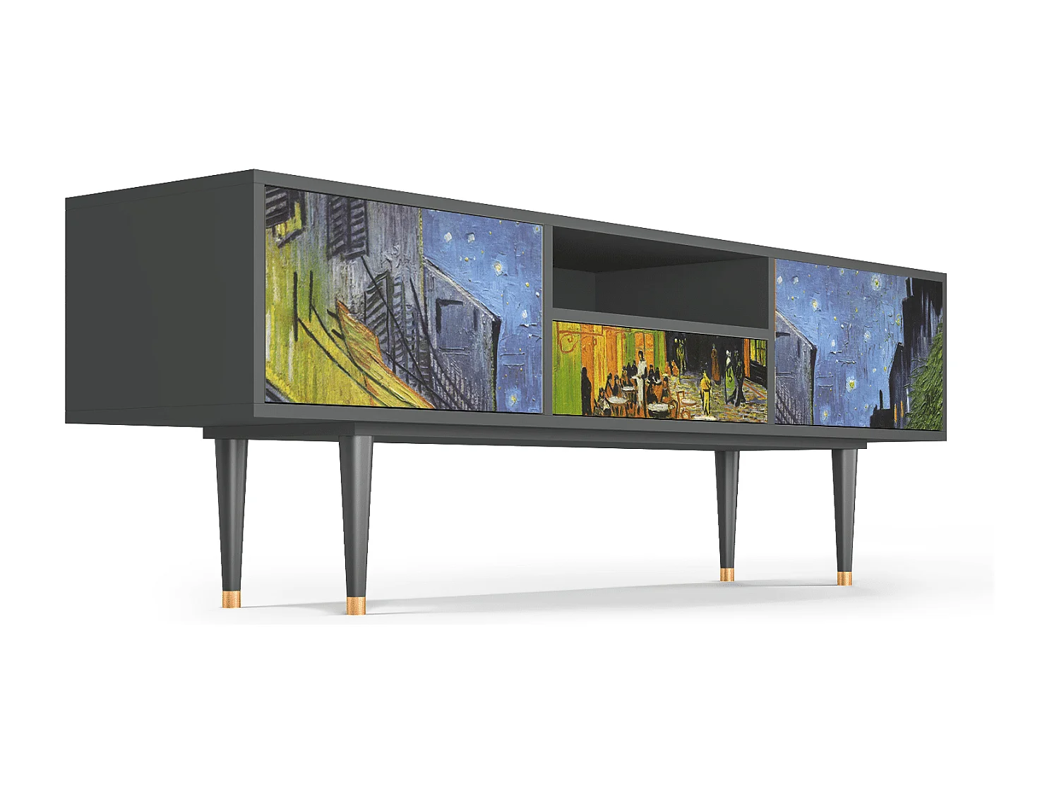 TV-Möbel - 170х59х41 cm - T6 - Café Terrace at Night, Anthrazit