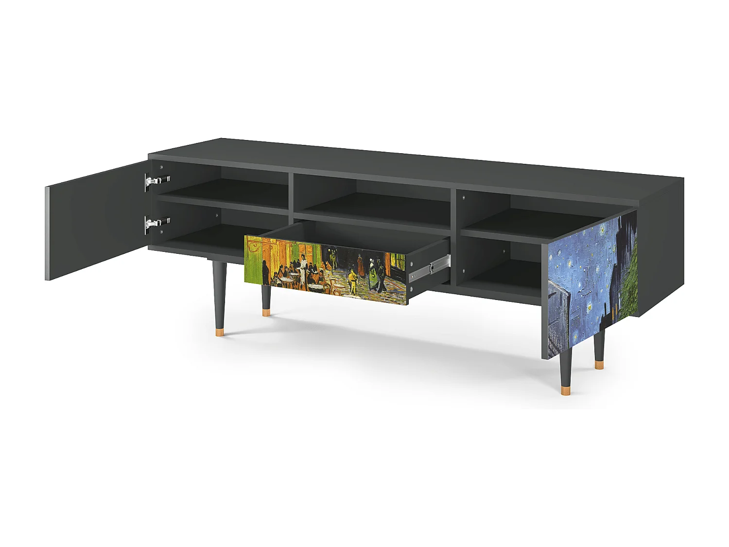 TV-Möbel - 170х59х41 cm - T6 - Café Terrace at Night, Anthrazit