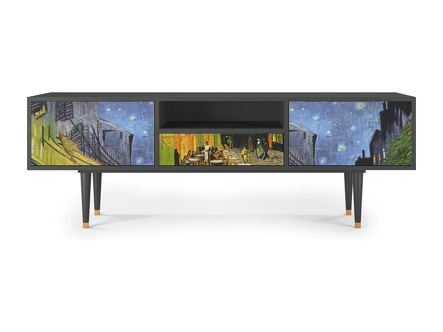 Meuble TV - 170х59х41 cm - T6 - Café Terrace at Night, Anthracite