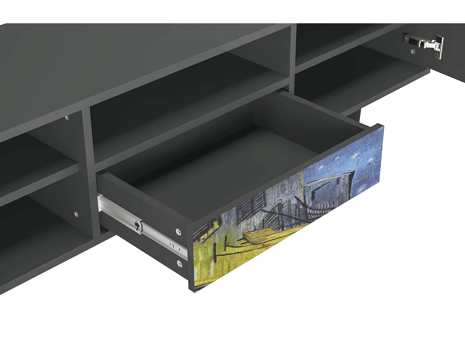 Meuble TV - 170х59х41 cm - T6 - Café Terrace at Night, Anthracite