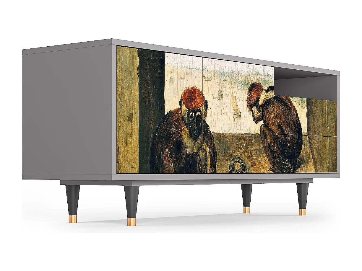 Meuble TV - 125х56х41 cm - T7 - Two Monkeys, Gris