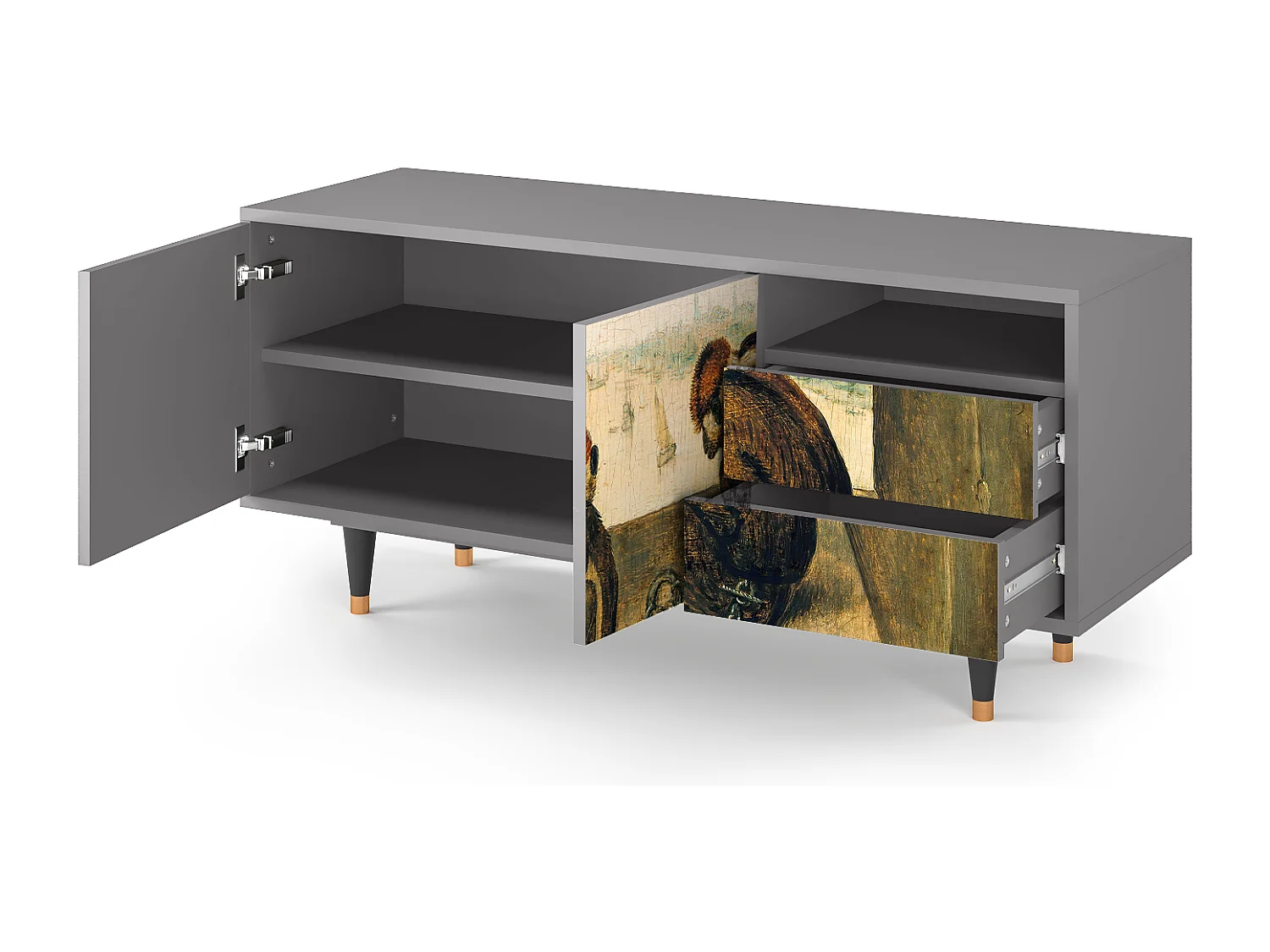 Mueble de TV - 125х56х41 cm - T7 - Two Monkeys, Gris
