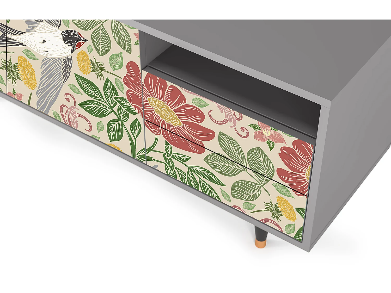 TV-Möbel - 125х56х41 cm - T7 - Spring Swallow, Grau