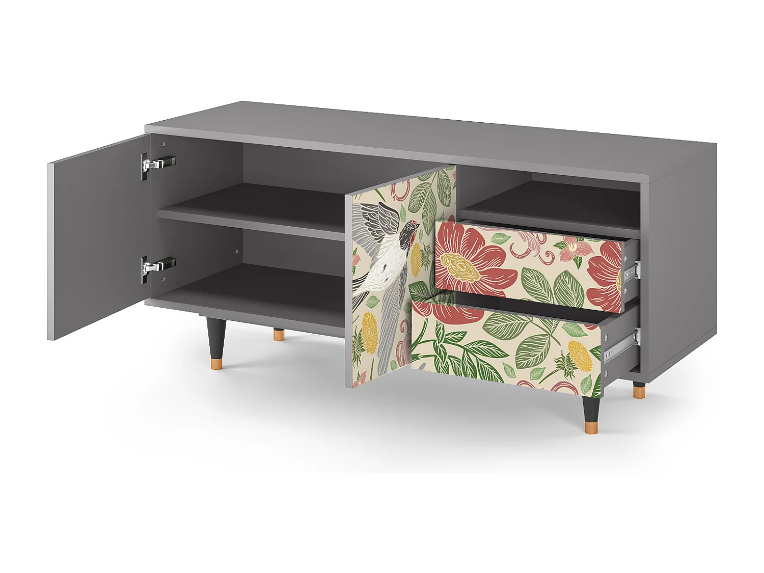 TV-Möbel - 125х56х41 cm - T7 - Spring Swallow, Grau