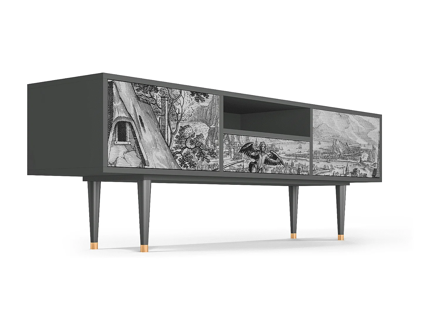 TV-meubel - 170х59х41 cm - T6 - Departure, Antraciet