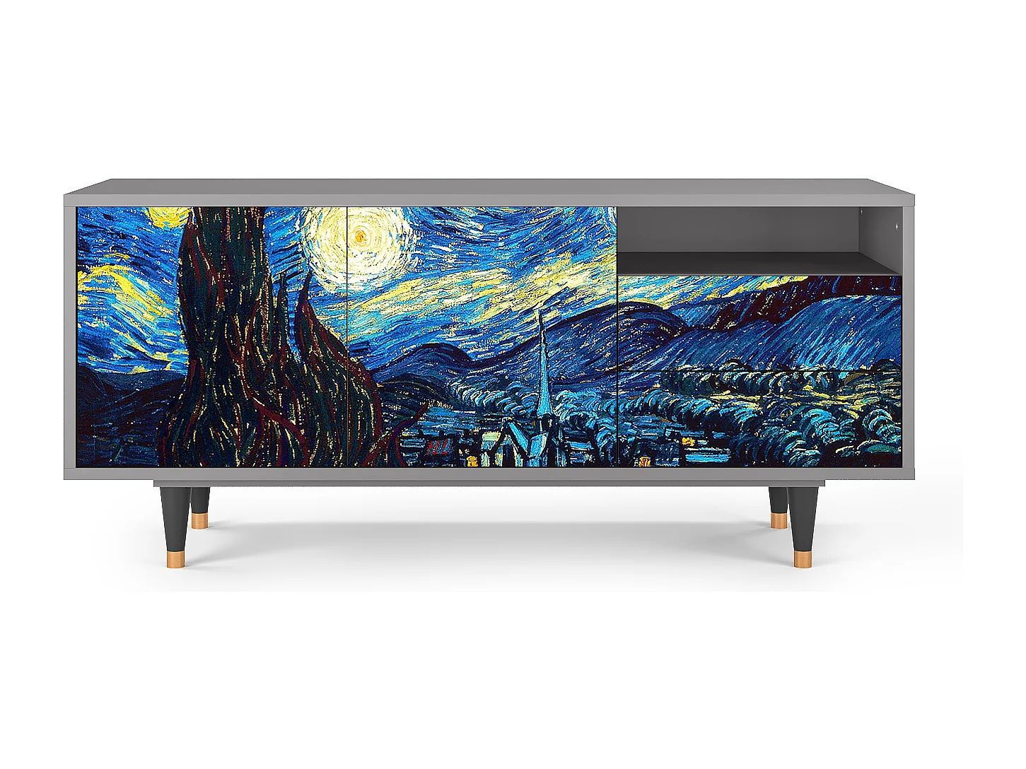 TV-meubel - 125х56х41 cm - T7 - The Starry Night  , Grijs