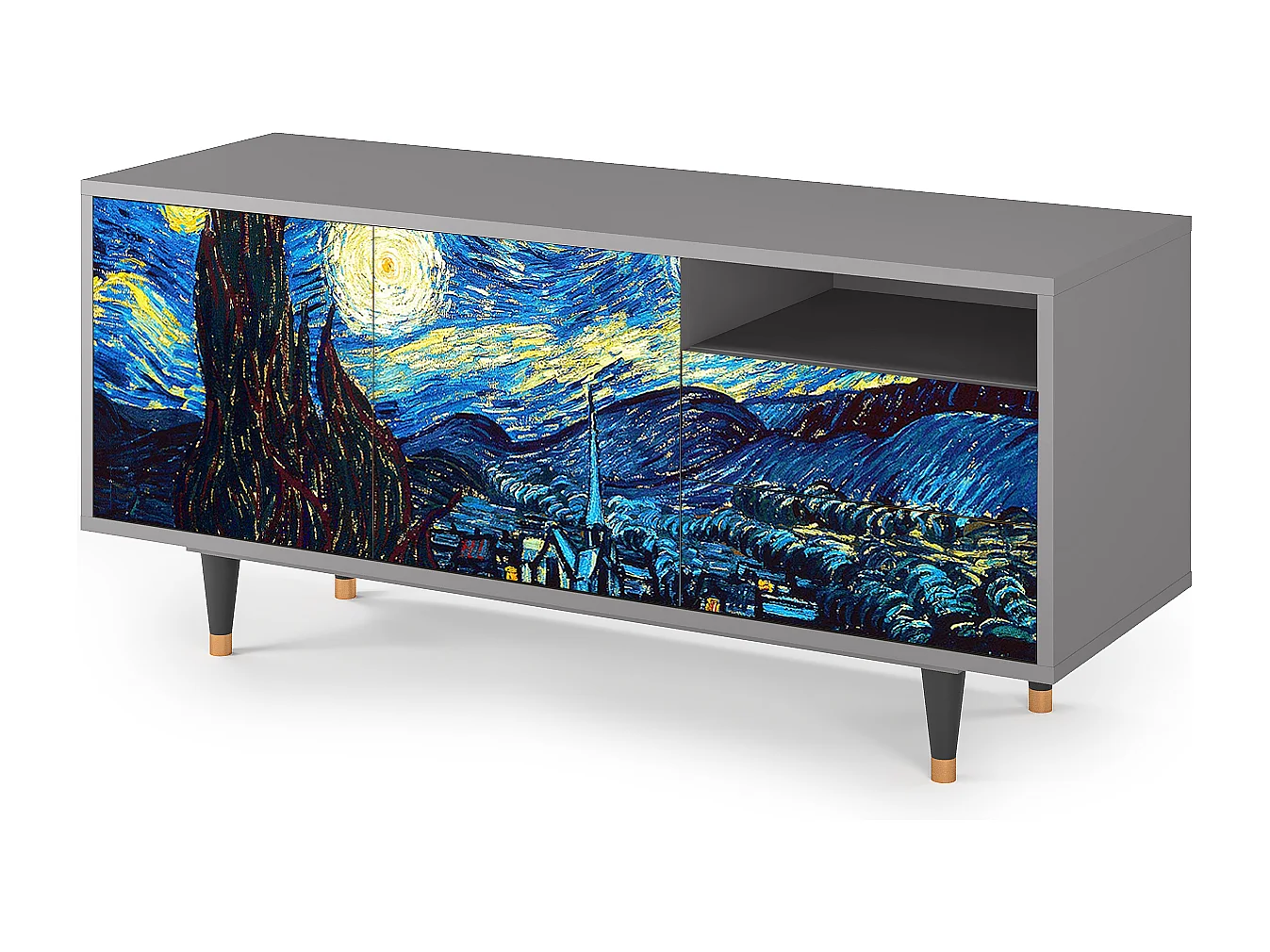 TV-meubel - 125х56х41 cm - T7 - The Starry Night  , Grijs