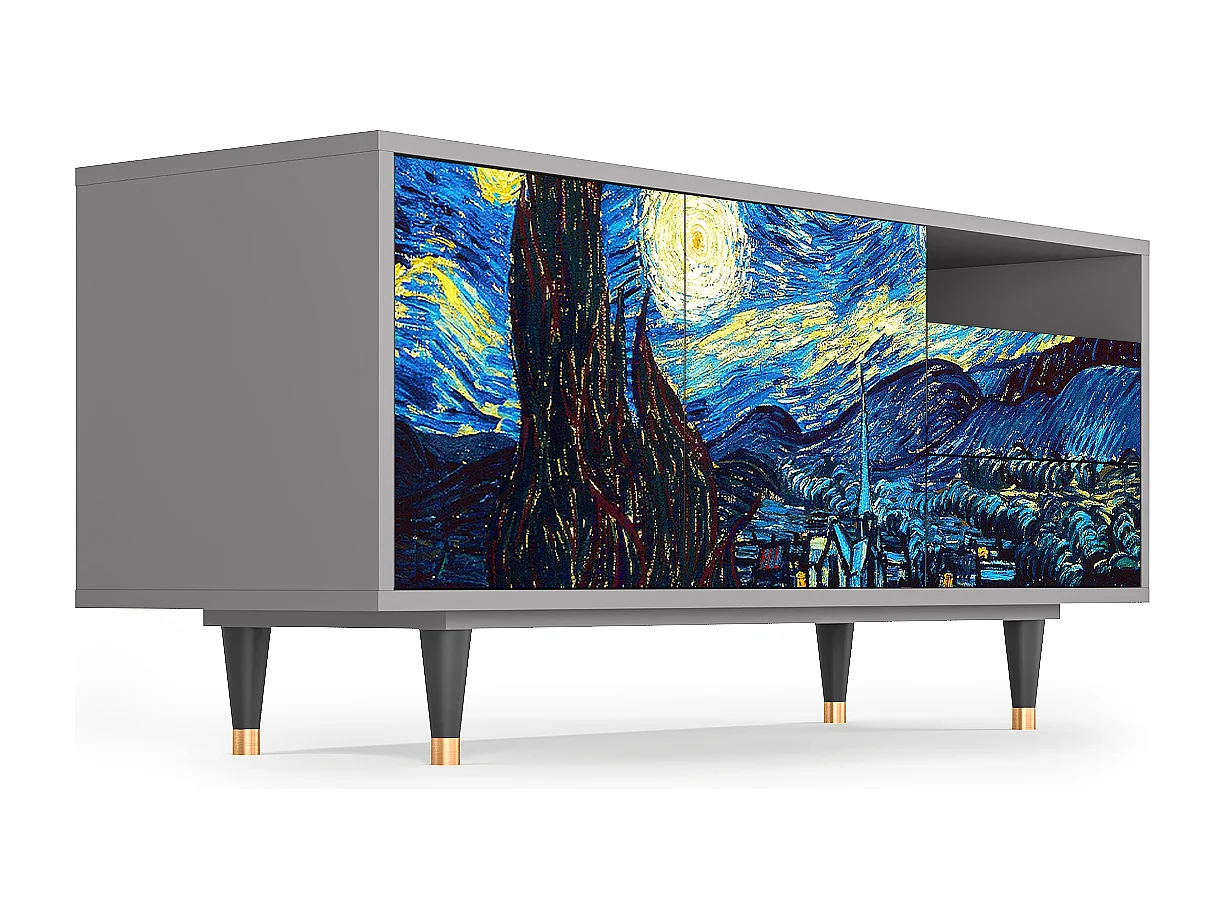 TV-meubel - 125х56х41 cm - T7 - The Starry Night  , Grijs