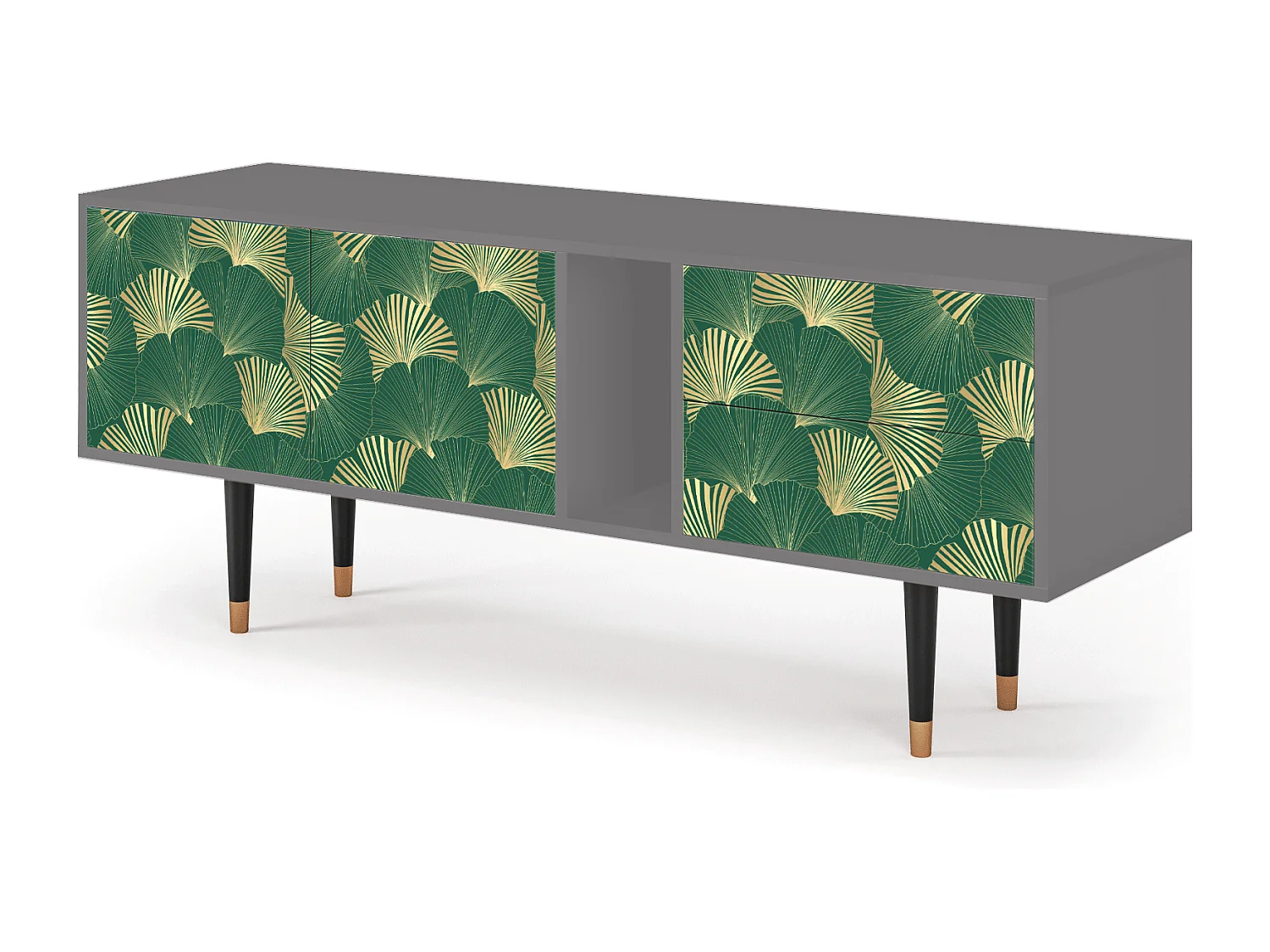 Meuble TV - 170х69х48 cm - T1 - Gold Ginkgo, Gris