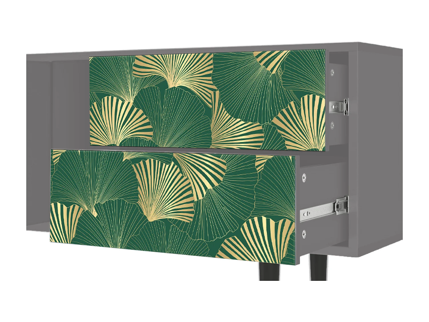 Meuble TV - 170х69х48 cm - T1 - Gold Ginkgo, Gris