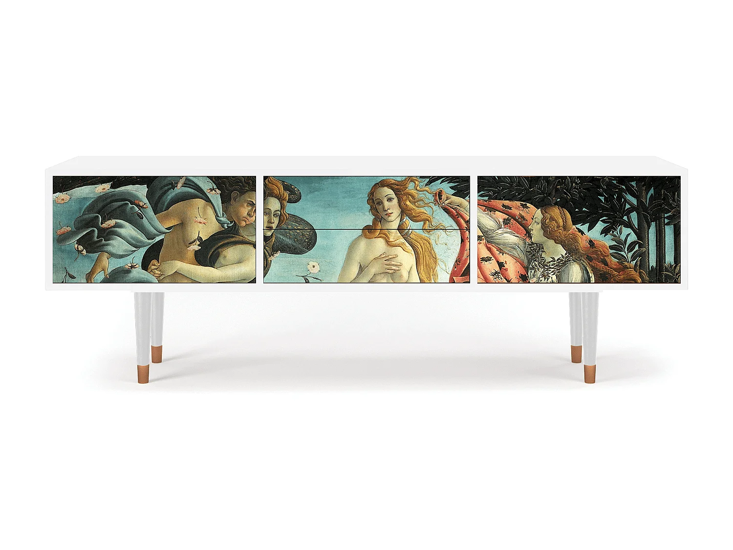 Szafka RTV - 170х59х48 cm - T4 - The Birth of Venus, Biały
