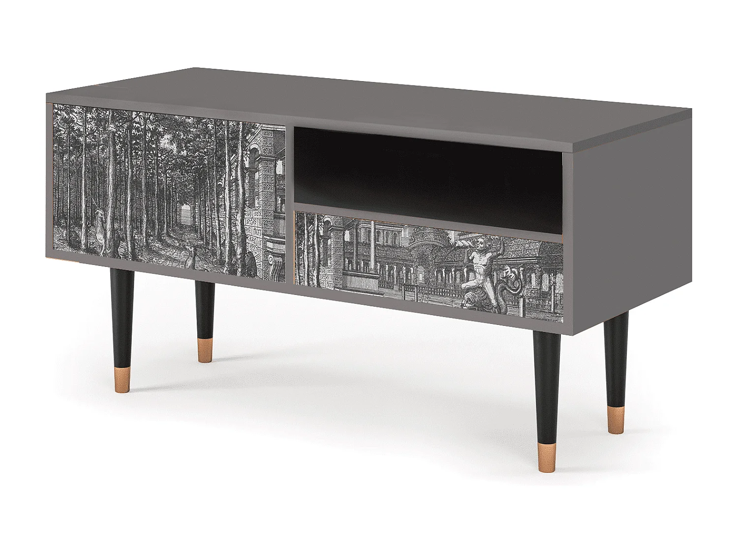 Meuble TV - 115х59х48 cm - T3 - View of the Piazza, Gris