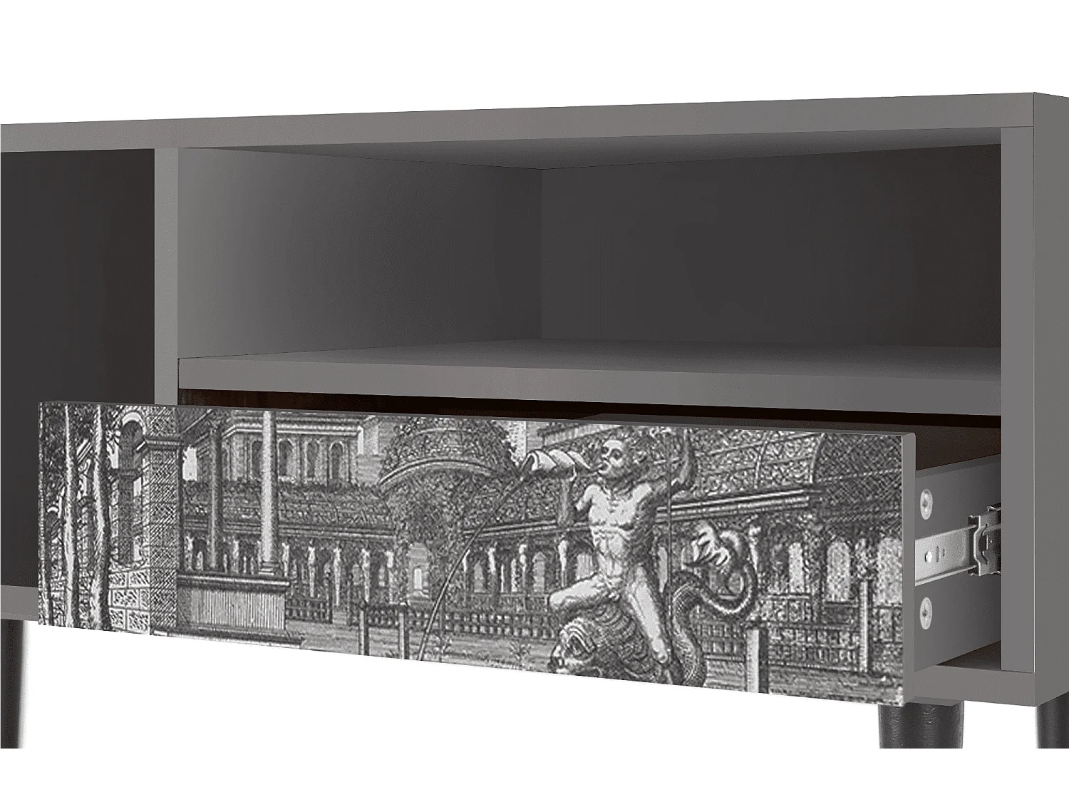Meuble TV - 115х59х48 cm - T3 - View of the Piazza, Gris